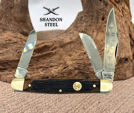 BOKER 7474 CLASSIC STOCKMAN KNIFE 3 Blade Pocket Knife Wood Handles Solingen (38)