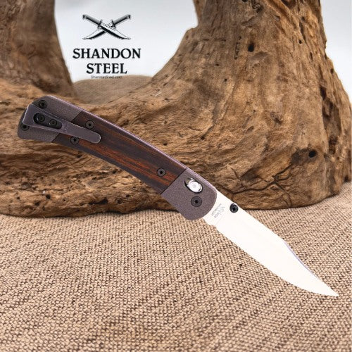 Buck 110 FOLDING HUNTER  CROSSBAR, ALUMINUM, MACASSAR EBONY 0110BRS18-B