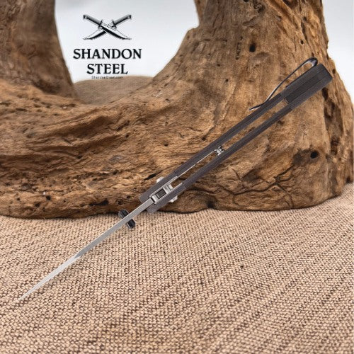 Buck 110 FOLDING HUNTER  CROSSBAR, ALUMINUM, MACASSAR EBONY 0110BRS18-B