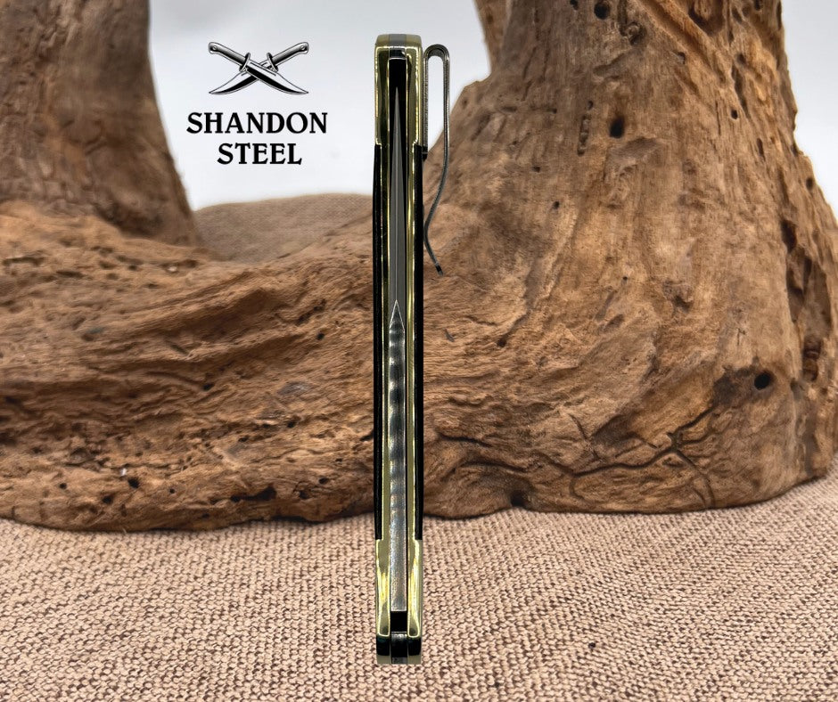 Buck 110 FOLDING  HUNTER,THIN,EBONY,BRASS HDL,MAGNACUT 0110BRS19