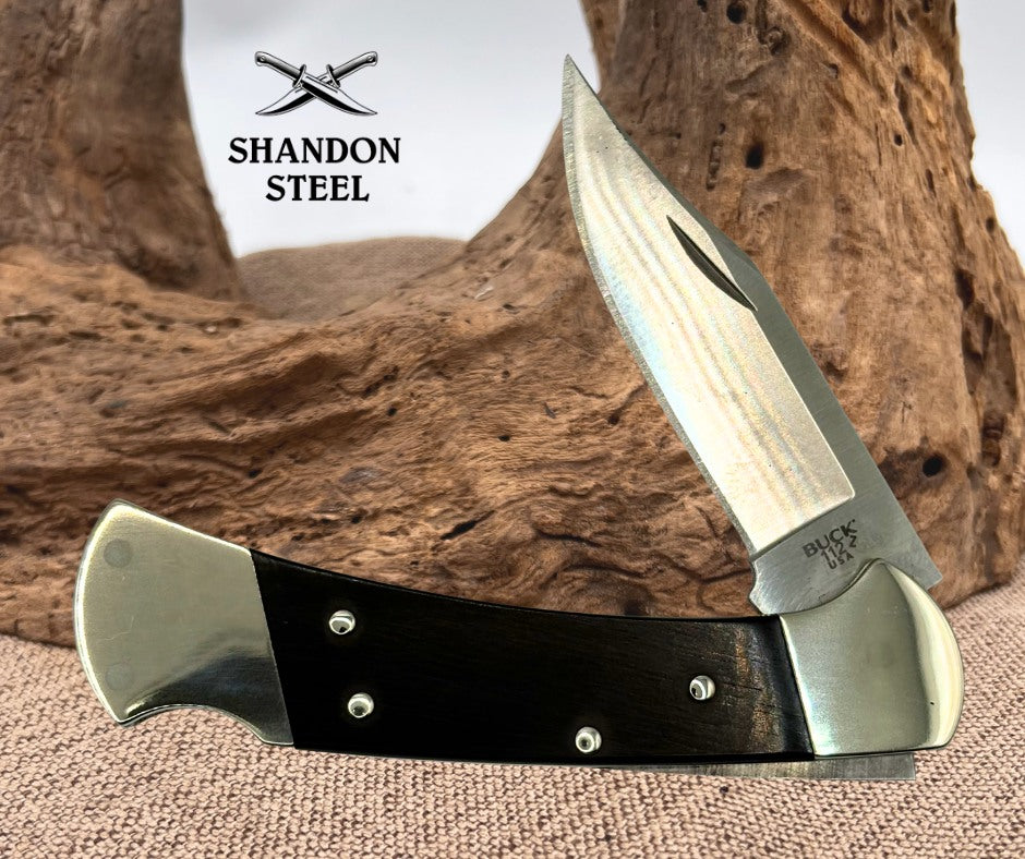 Buck 112 FOLDING  HUNTER,THIN,EBONY,MAGNACUT 0112BRS20