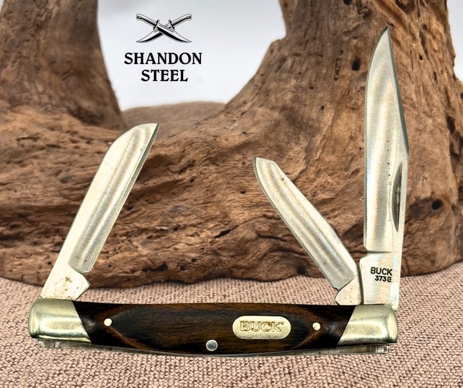Buck Model 373 Trio 3 Blade Traditional Folding Pocket Knife w/ Wood Handle (29)