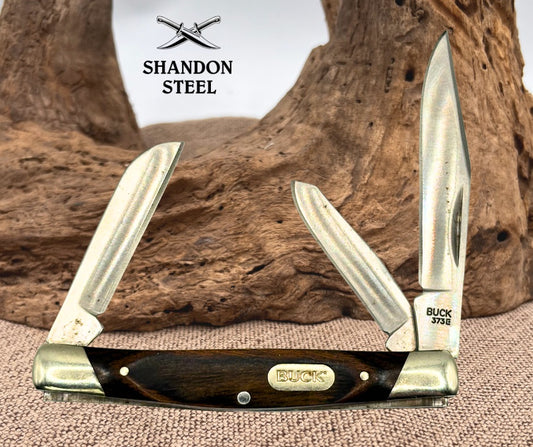 Buck Model 373 Trio 3 Blade Traditional Folding Pocket Knife w/ Wood Handle (29)