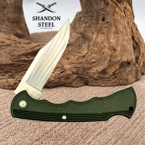 Buck Knives USA 422 Bucklite Lockback Folding Pocket Knife 1994 Green (130)