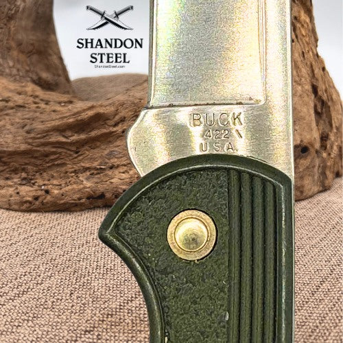Buck Knives USA 422 Bucklite Lockback Folding Pocket Knife 1994 Green (130)