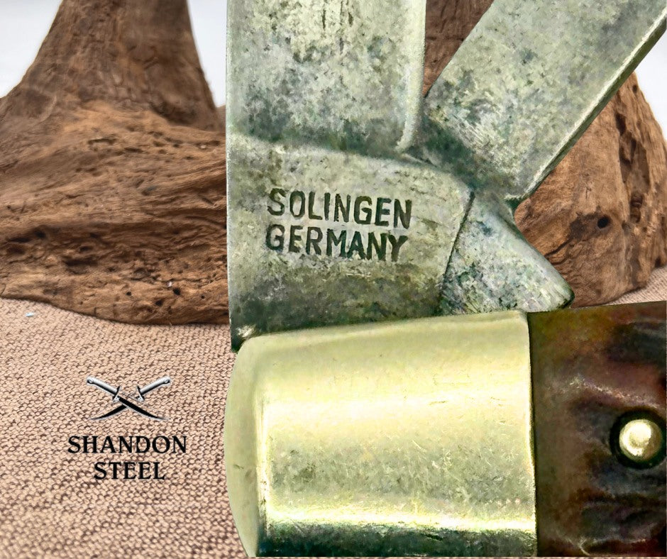 BUCK CREEK GERMANY STAG Vintage LARGE 4 BLADE CONGRESS POCKET KNIFE CARBON (125)