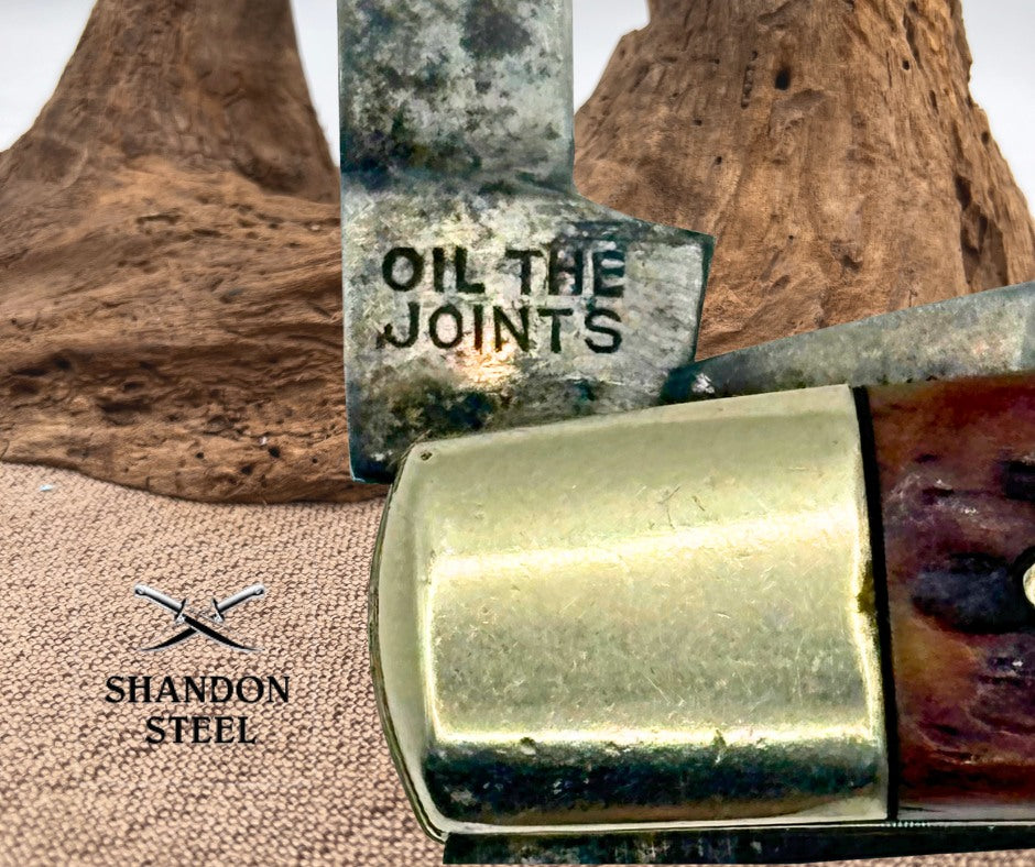 BUCK CREEK GERMANY STAG Vintage LARGE 4 BLADE CONGRESS POCKET KNIFE CARBON (125)