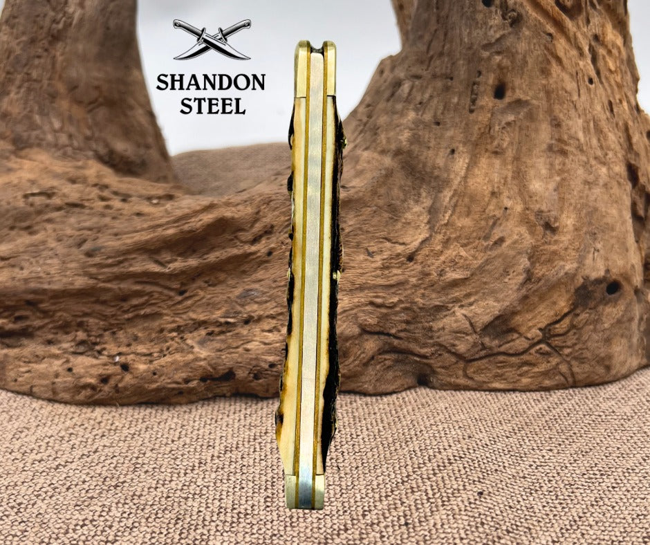 BUCK CREEK GERMAN STAINLESS GENUINE SINGLE BLADE STAG DOCTORS DR'S KNIFE (120)
