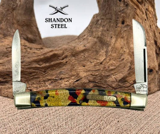 Buck Creek Vintage German Bear And Bull Half Congress Folding Knife Rare (122)