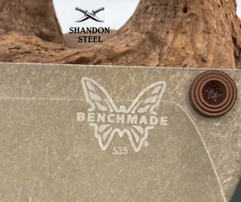Benchmade Bugout® | Taiga Green Aluminum and Brown Canvas Micarta | Drop-Point 535FE-2602