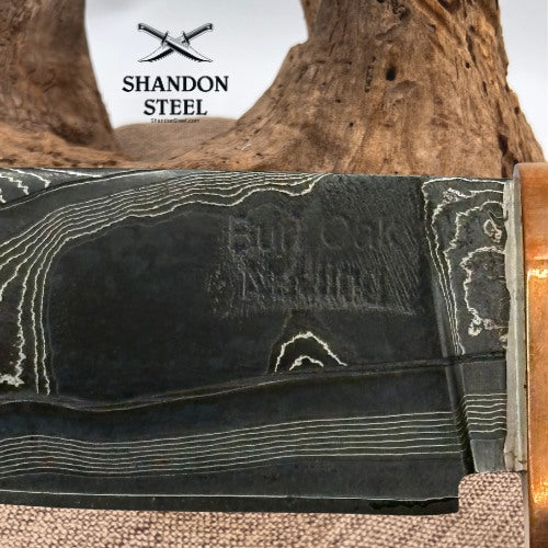 Burr Oak USA Handmade Damascus Drop Point Custom Hand Forged Fixed Knife (15)