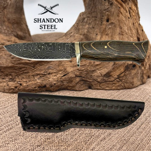 Burr Oak USA Handmade Damascus Drop Point Custom Hand Forged Knife 13