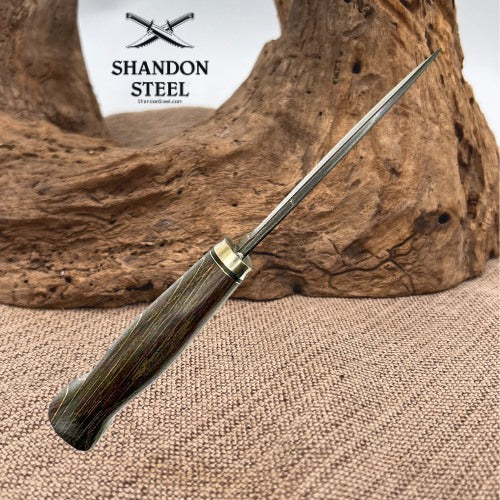 Burr Oak USA Handmade Damascus Drop Point Custom Hand Forged Knife 13
