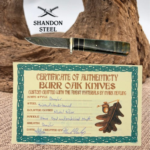 Burr Oak USA Handmade Damascus Drop Point Custom Hand Forged Fixed Knife (14)
