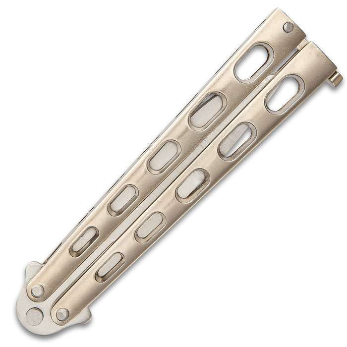 Champagne Slotted Butterfly Knife