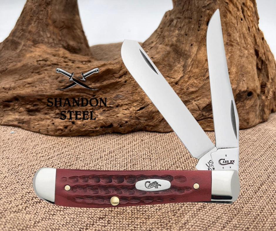 CASE XX  Pocket Worn® Corn Cob Jig Old Red Bone Mini Trapper 00784