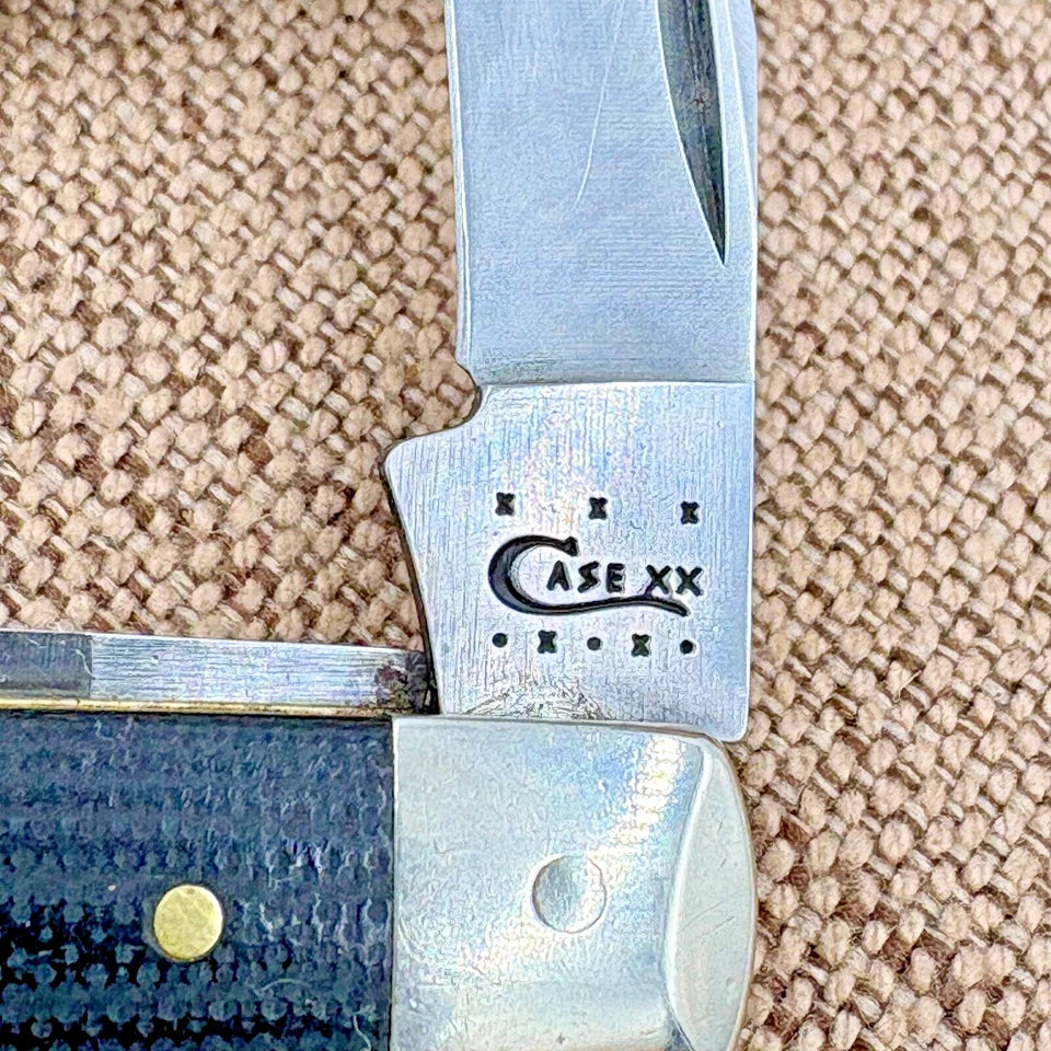 CASE XX USA MINI TRAPPER SMOOTH BLACK MICARTA 10207 SS (27822) POCKET KNIFE -231