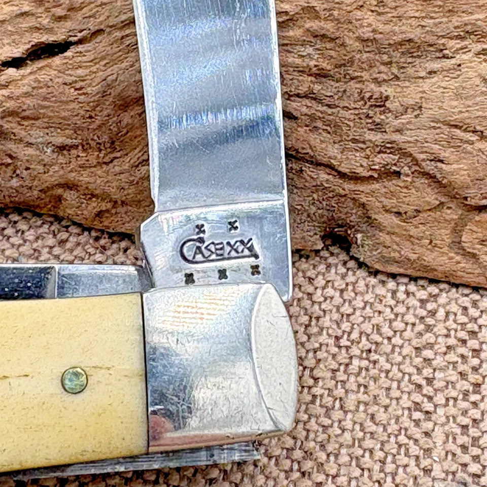 CASE XX KNIVES NATURAL SMOOTH BONE TRAPPER W/SHIELD 6254 SS POCKET KNIFE (220)