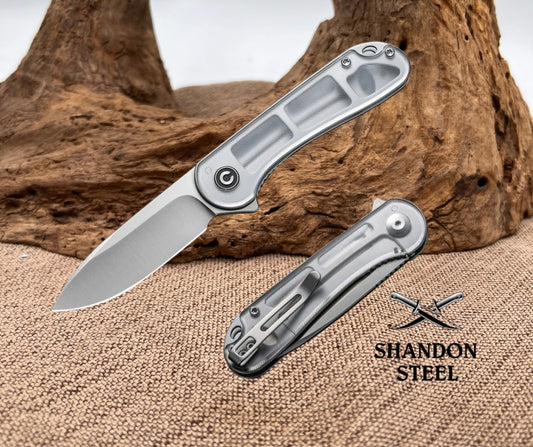 CIVIVI Elementum Flipper Knife Lexan Handle (2.96" D2 Blade) C907A-7