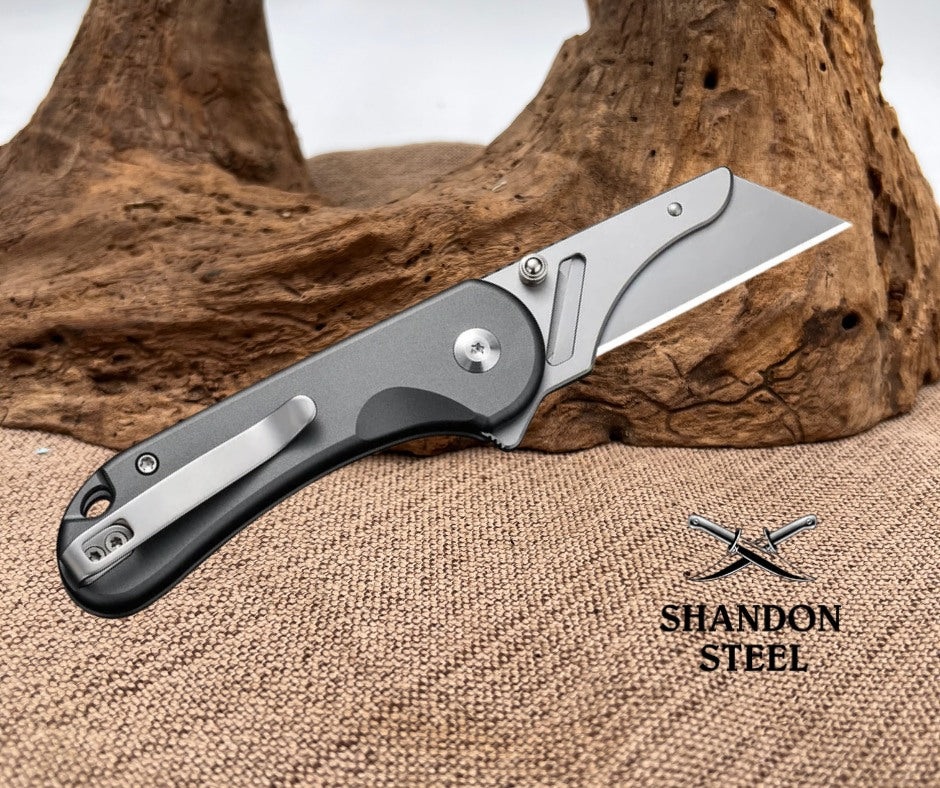 CIVIVI Elementum Utility Thumb Stud & Button Lock Knife Aluminum Handle (2.26" S/S Blade Holder & 6Cr13 Blade) C23039B-4