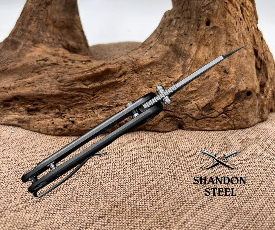 CIVIVI Elementum Utility Thumb Stud & Button Lock Knife Aluminum Handle (2.26" S/S Blade Holder & 6Cr13 Blade) C23039B-4