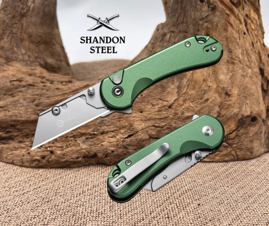 CIVIVI Elementum Utility Thumb Stud & Button Lock Knife Aluminum Handle (2.26" S/S Blade Holder & 6Cr13 Blade) C23039B-3