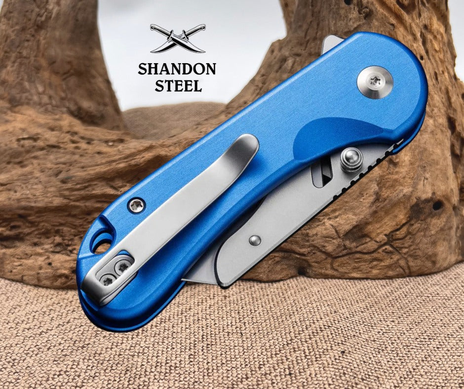CIVIVI Elementum Utility Thumb Stud & Button Lock Knife Aluminum Handle (2.26" S/S Blade Holder & 6Cr13 Blade) C23039B-2