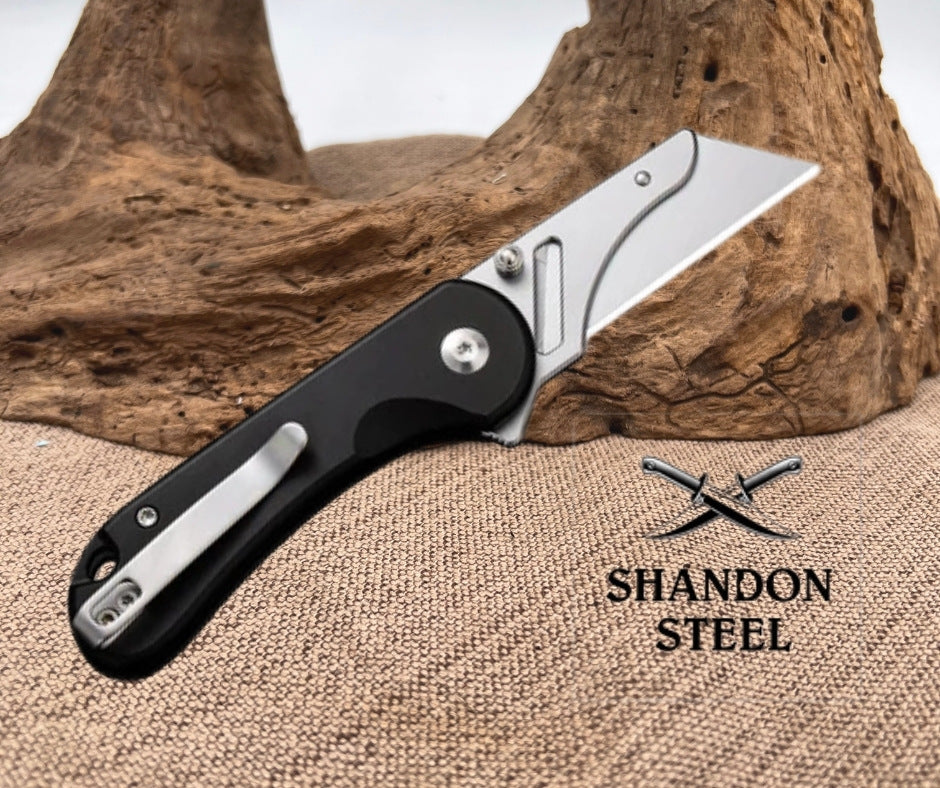CIVIVI Elementum Utility Thumb Stud & Button Lock Knife Aluminum Handle (2.26" S/S Blade Holder & 6Cr13 Blade) C23039B-1