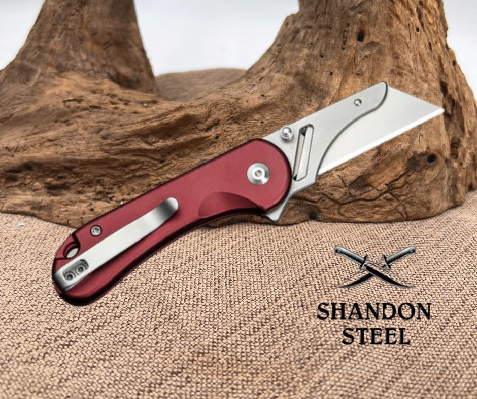 CIVIVI Elementum Utility Flipper & Thumb Stud & Button Lock Knife Aluminum Handle (2.26" S/S Blade Holder & 6Cr13 Blade) C23039B-5