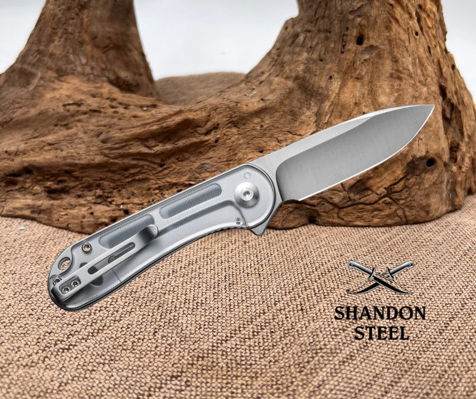 CIVIVI Elementum Flipper Knife Lexan Handle (2.96" D2 Blade) C907A-7