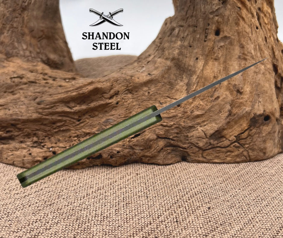 CIVIVI Jencks Fixed Blade Knife OD Green G10 Handle (3.54" Black Stonewashed 14C28N Blade) C24051-2, With 1PC Black Lanyard, Black Kydex Sheath & T-Clip