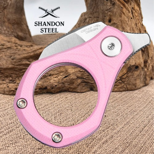 CIVIVI Pyrus Slip Joint Utility Knife Powder Pink G10 Handle (0.65" Satin Finished 14C28N Blade) C23038-5