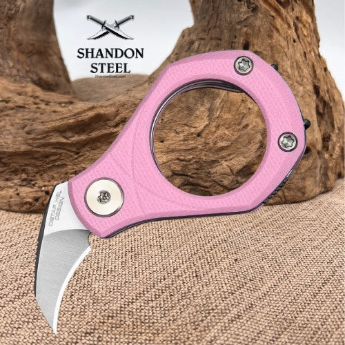 CIVIVI Pyrus Slip Joint Utility Knife Powder Pink G10 Handle (0.65" Satin Finished 14C28N Blade) C23038-5