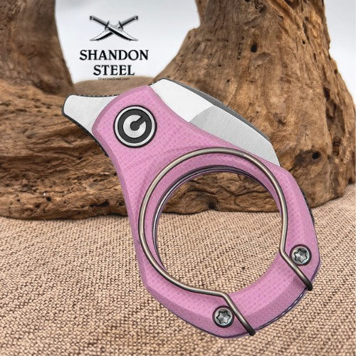 CIVIVI Pyrus Slip Joint Utility Knife Powder Pink G10 Handle (0.65" Satin Finished 14C28N Blade) C23038-5