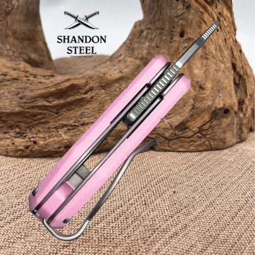 CIVIVI Pyrus Slip Joint Utility Knife Powder Pink G10 Handle (0.65" Satin Finished 14C28N Blade) C23038-5