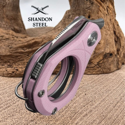 CIVIVI Pyrus Slip Joint Utility Knife Powder Pink G10 Handle (0.65" Satin Finished 14C28N Blade) C23038-5