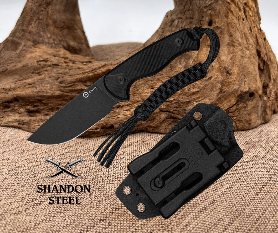 CIVIVI Timberbark Fixed Blade Knife G10 Handle (3.2" 14C28N Blade) C23094-1