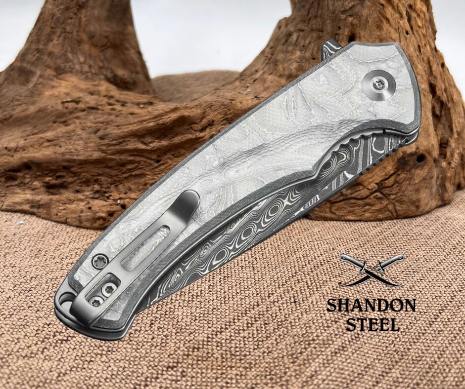 CIVIVI Voidflare Flipper Knife G10 With Aluminum Foil Handle (2.92" Damascus Blade) C24040-DS1