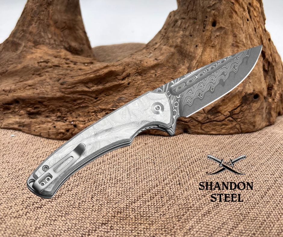 CIVIVI Voidflare Flipper Knife G10 With Aluminum Foil Handle (2.92" Damascus Blade) C24040-DS1
