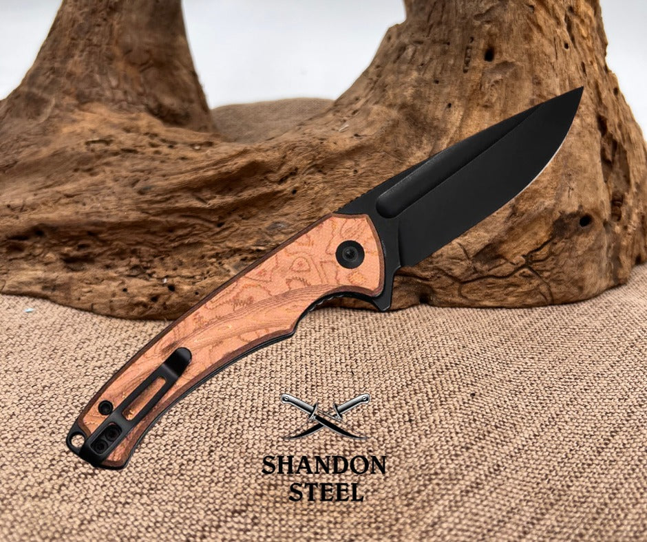 CIVIVI Voidflare Flipper Knife G10 With Copper Foil Handle (2.92" Black Stonewashed 14C28N Blade) C24040-3