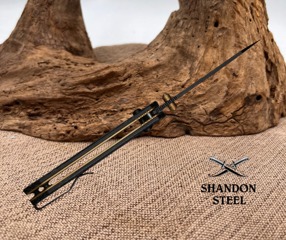 CIVIVI Yonder Thumb Stud & Crossbar Lock Knife Black Burlap Micarta Handle (2.88" Black Stonewashed 14C28N Blade) C23073B-2