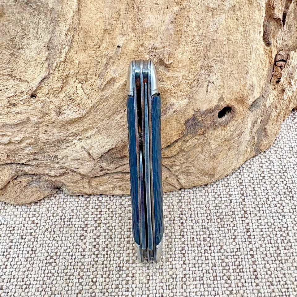 COLONIAL PROV. USA VINTAGE 2 BLADE JACK KNIFE FOLDING CARBON POCKETKNIFE (226)