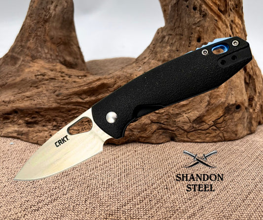 CRKT PIET 5390 Pocket Knife Linerlock Drop Point Plain Edge Blade  W/ Clip (04)