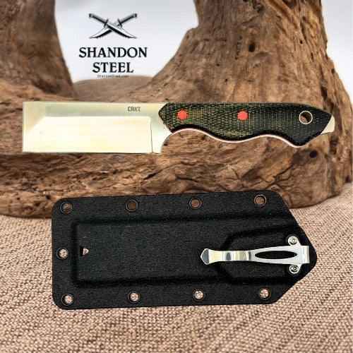 CRKT Razel Fixed Blade Cleaver Chisel Knife Full Tang 2.9"D2 Blade 4037  (132)