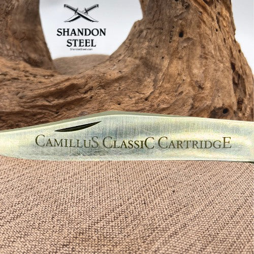 Camillus Large Toothpick BONE Handles 7mm Mauser Classic Cartridge Shield (54)