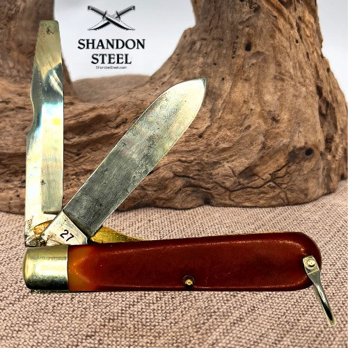 Vintage Camillus No. 27 Electrician's Folding Pocket Knife New York USA  (217)
