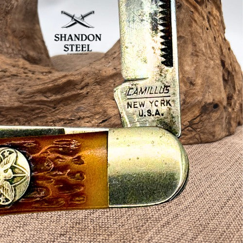 Camillus New York USA Boy Scouts Pocket Knife 3 Blade Vintage Official BSA (160)