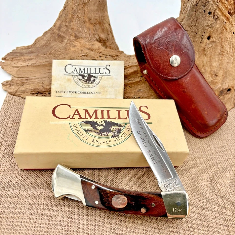 CAMILLUS USA Vintage 1990s North American Fishing Club Lockback Knife (150)