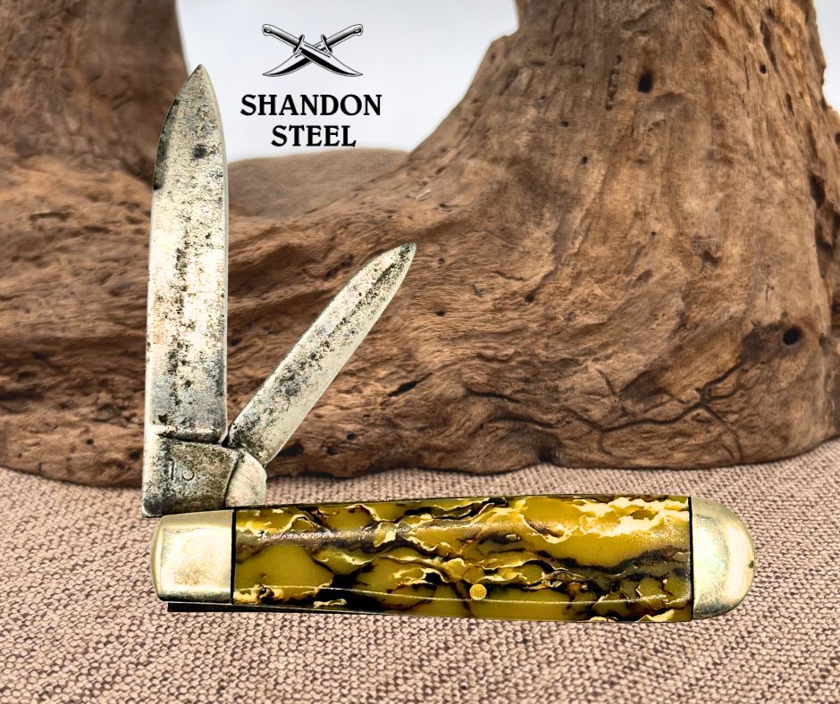 Camillus Vintage Jack 2 Blade Folding Pocket Knife 3-5/8" Celluloid USA (86)