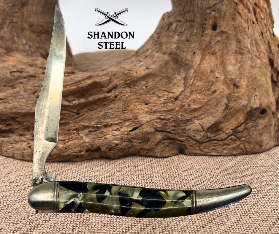 Hammer Brand USA Vintage Fishing Single Carbon Blade Folding Pocket Knife (113)